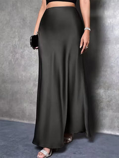 Satijnen rok met hoge taille