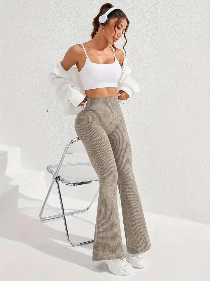 Legging met hoge taille en flared leg