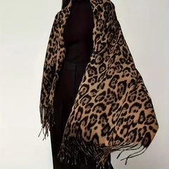 Winter sjaal met luipaardprint