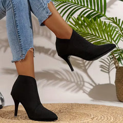 Stiletto enkellaars met hoge hak