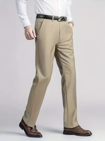 Broek met elastische tailleband en regular fit