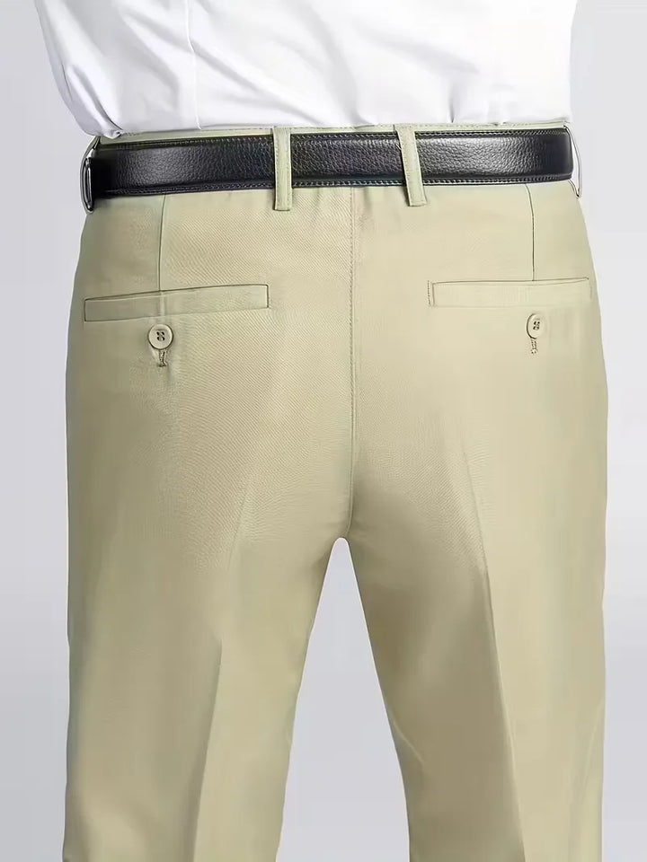 Broek met elastische tailleband en regular fit