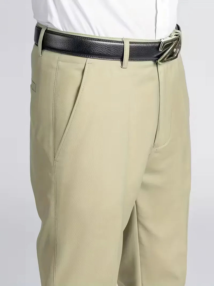 Broek met elastische tailleband en regular fit