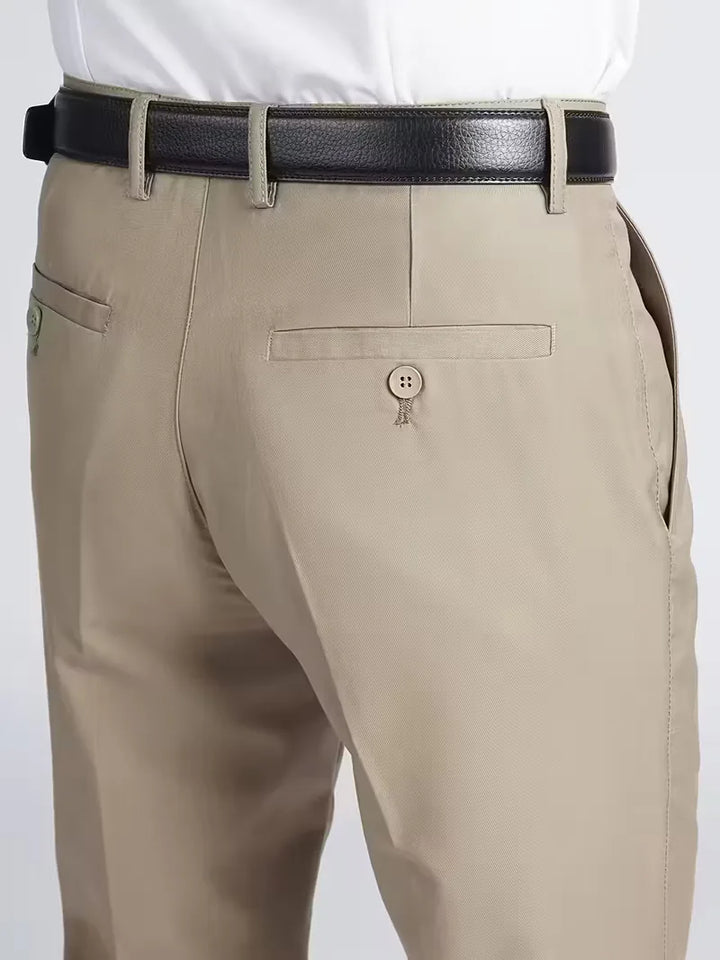 Broek met elastische tailleband en regular fit