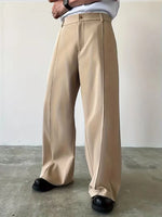Broek met geplooid design en losse rechte pijp