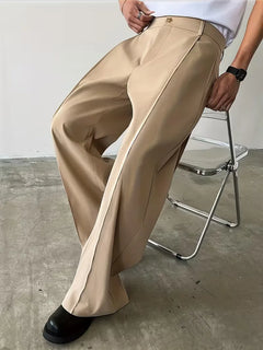 Broek met geplooid design en losse rechte pijp