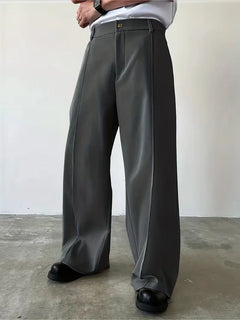 Broek met geplooid design en losse rechte pijp