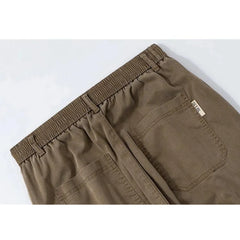 Broek met rechte pasvorm en elastische taille