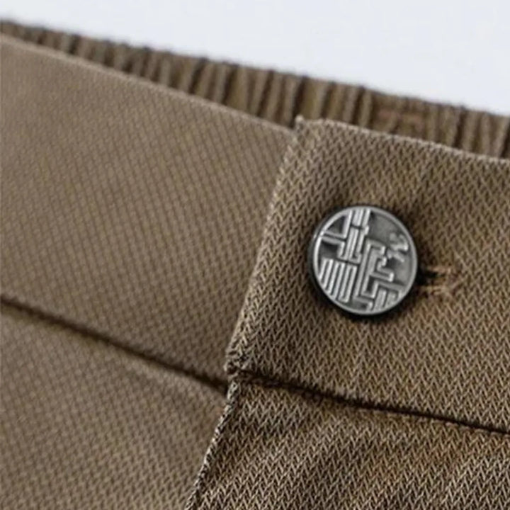 Broek met rechte pasvorm en elastische taille