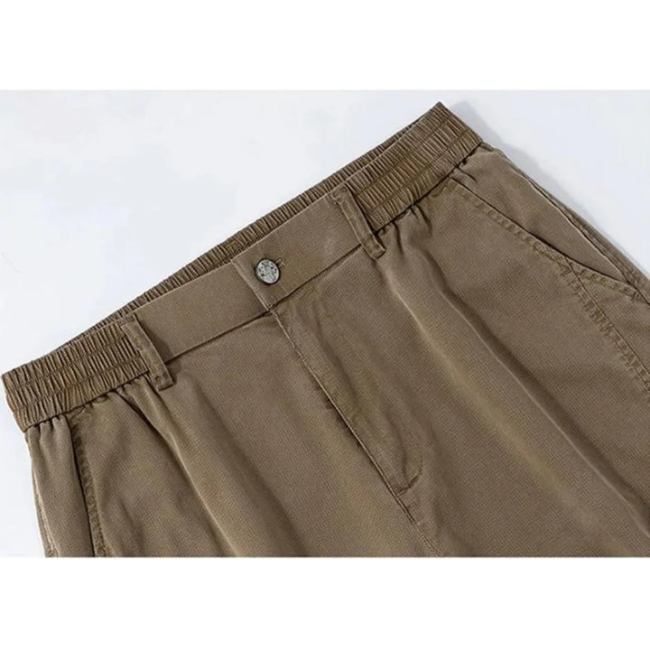 Broek met rechte pasvorm en elastische taille