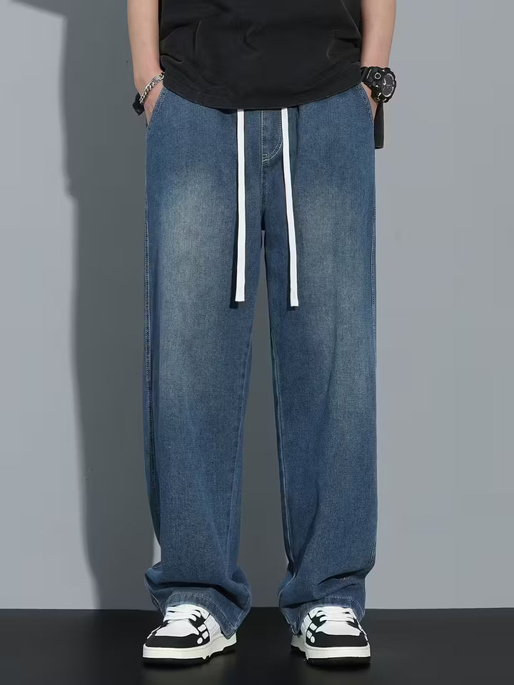 Broek met rechte pijp en losse pasvorm