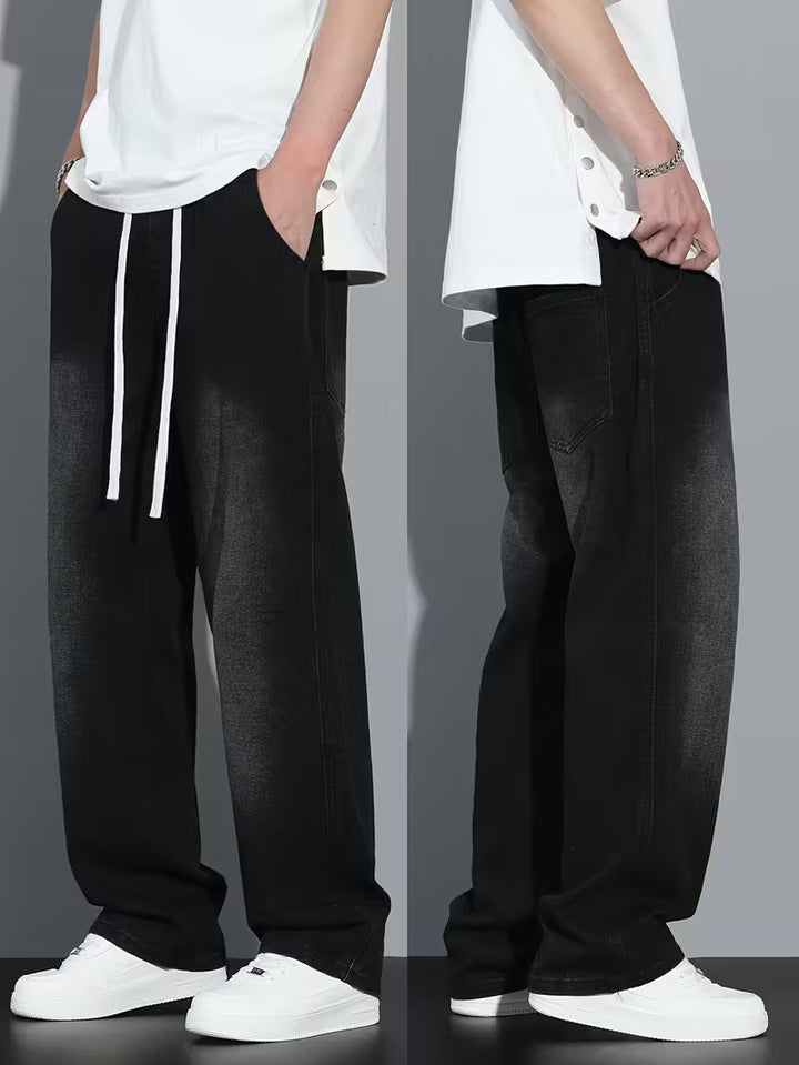 Broek met rechte pijp en losse pasvorm