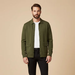 Cashmere jas met opstaande kraag en klepzakken