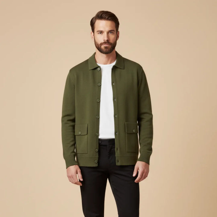 Cashmere jas met opstaande kraag en klepzakken