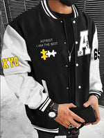 Casual jas met color-block ontwerp en baseball kraag
