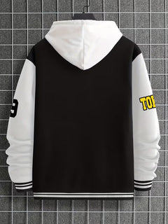 Casual jas met color-block ontwerp en baseball kraag