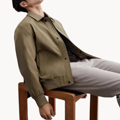 Casual jas met knopen sluiting en elastische boord