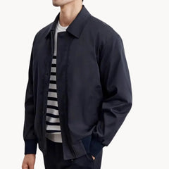 Casual jas met knopen sluiting en elastische boord
