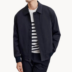 Casual jas met knopen sluiting en elastische boord