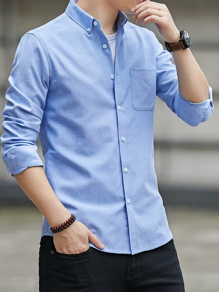Casual overhemd met lange mouwen en borstzak