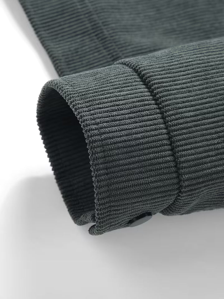 Corduroy jas met twee borstzakken en klassieke kraag