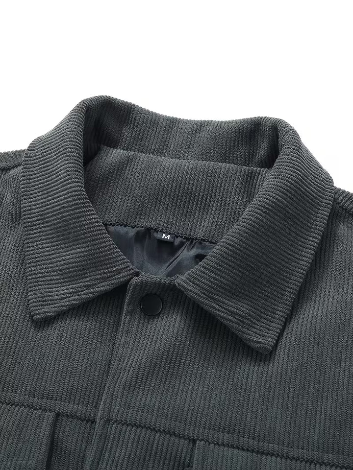 Corduroy jas met twee borstzakken en klassieke kraag