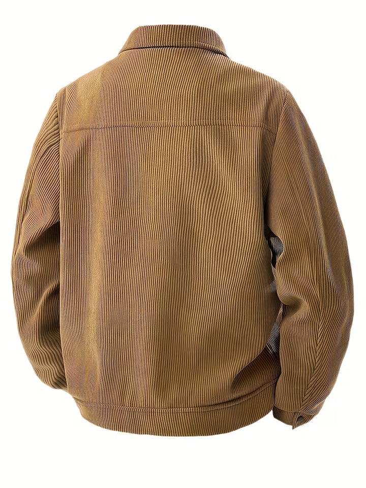 Corduroy jas met twee borstzakken en klassieke kraag