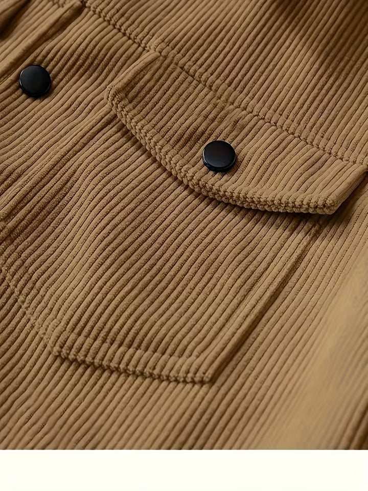 Corduroy jas met twee borstzakken en klassieke kraag