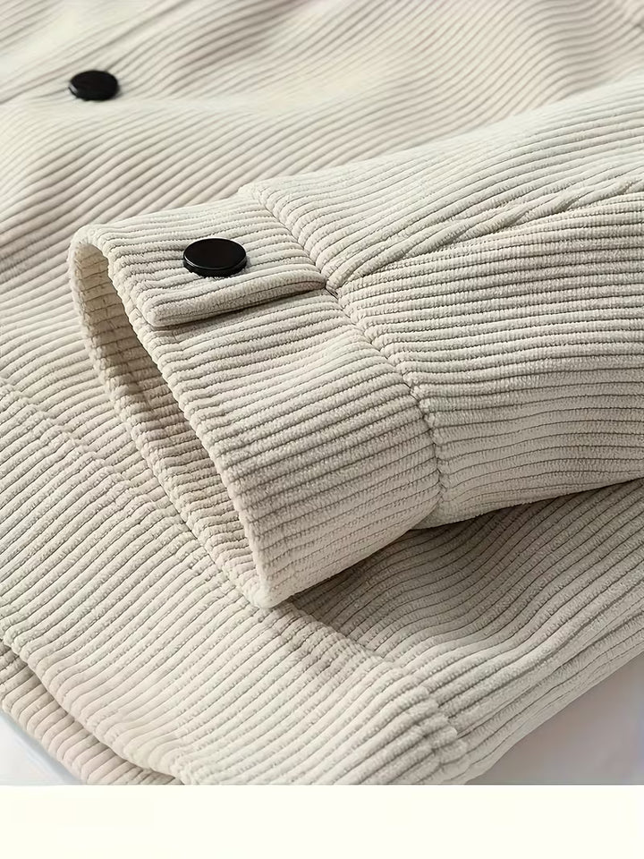 Corduroy jas met twee borstzakken en klassieke kraag