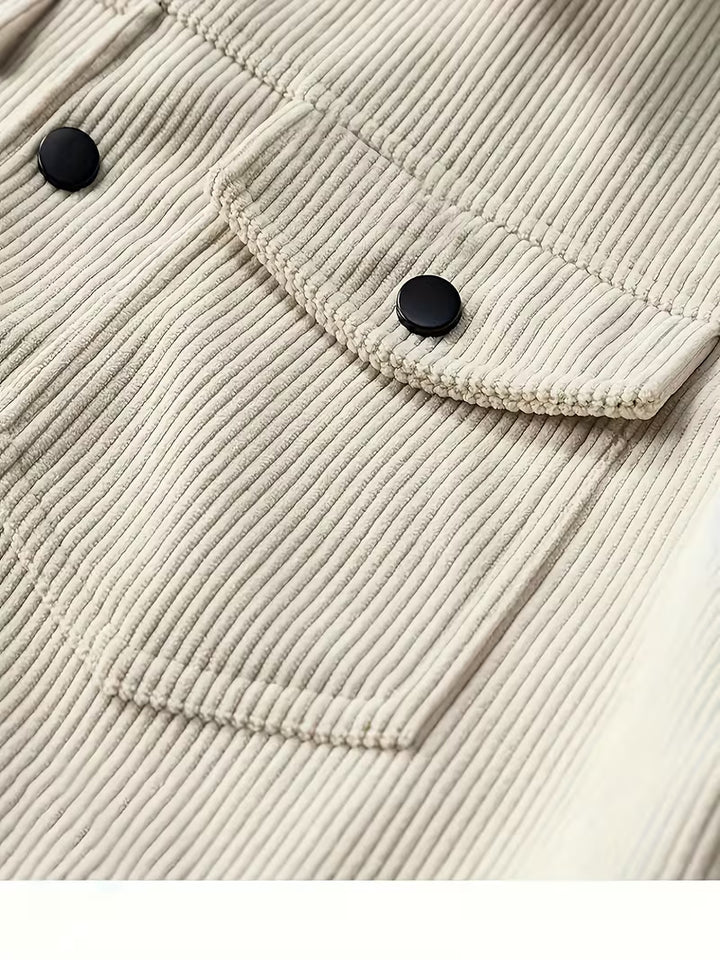 Corduroy jas met twee borstzakken en klassieke kraag