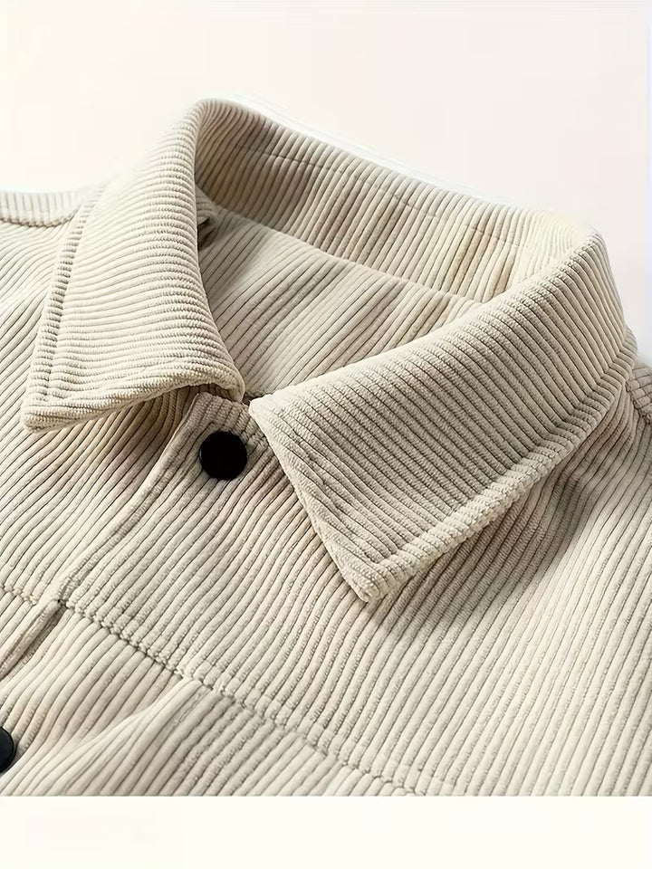 Corduroy jas met twee borstzakken en klassieke kraag