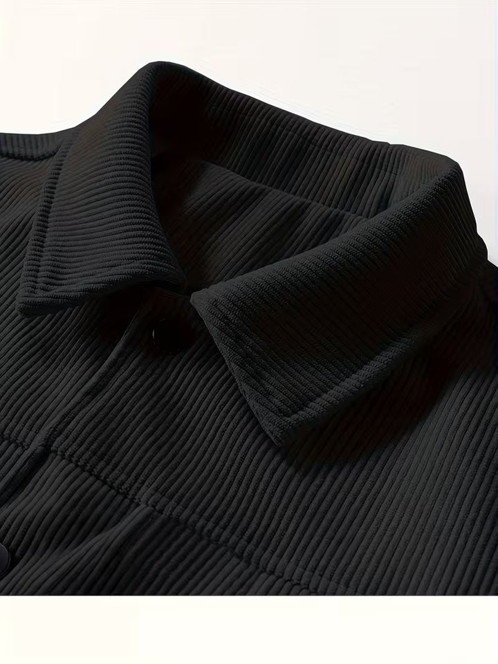 Corduroy jas met twee borstzakken en klassieke kraag