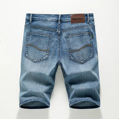 Denim shorts met rits- en knoopsluiting
