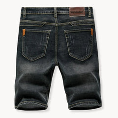 Denim shorts met rits- en knoopsluiting