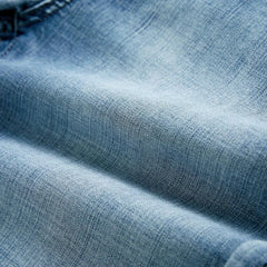 Denim shorts met rits- en knoopsluiting