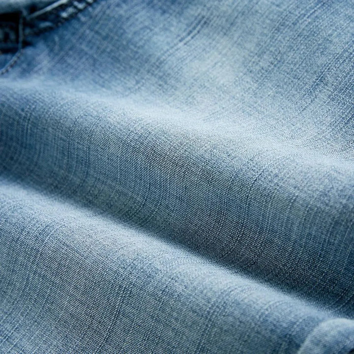 Denim shorts met rits- en knoopsluiting