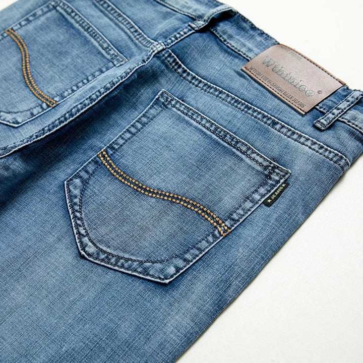 Denim shorts met rits- en knoopsluiting