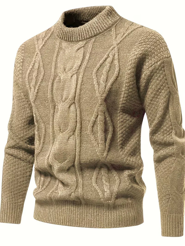Dik gebreide trui met jacquard patroon