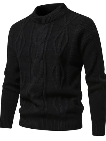 Dik gebreide trui met jacquard patroon
