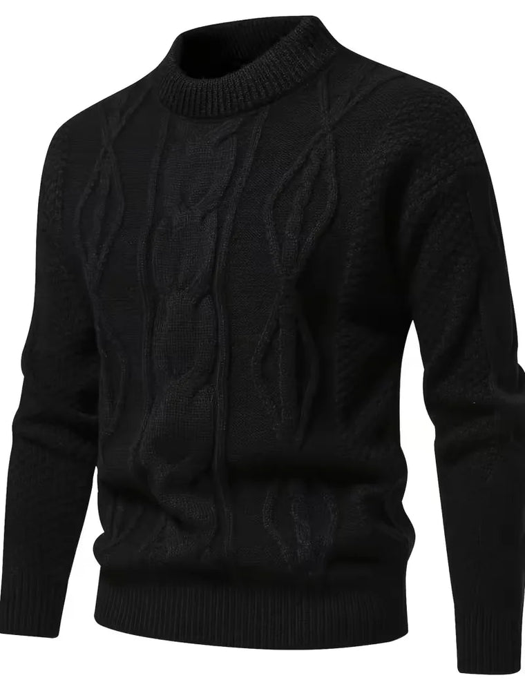 Dik gebreide trui met jacquard patroon