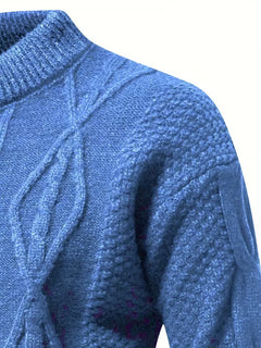 Dik gebreide trui met jacquard patroon