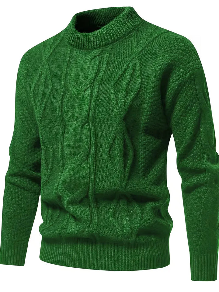Dik gebreide trui met jacquard patroon