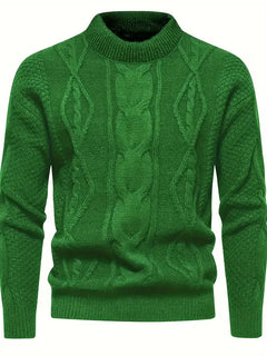 Dik gebreide trui met jacquard patroon