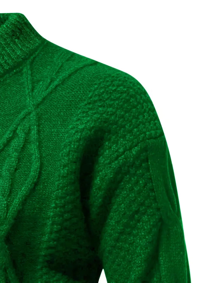 Dik gebreide trui met jacquard patroon