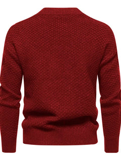Dik gebreide trui met jacquard patroon