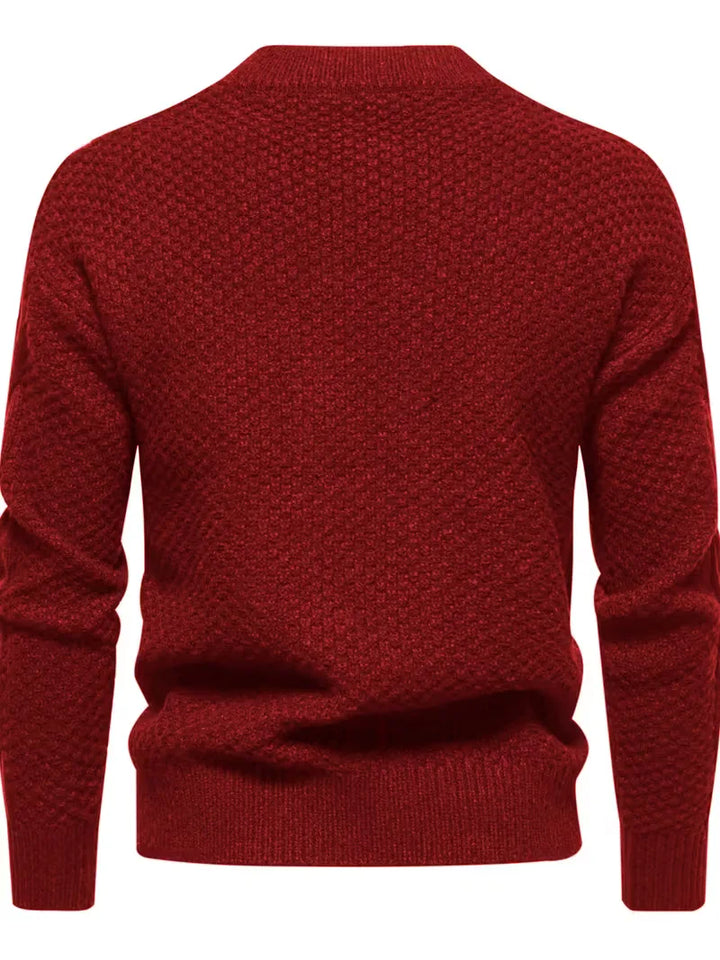 Dik gebreide trui met jacquard patroon