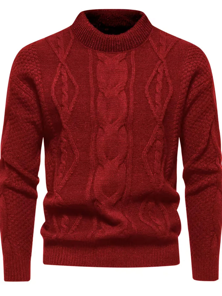 Dik gebreide trui met jacquard patroon