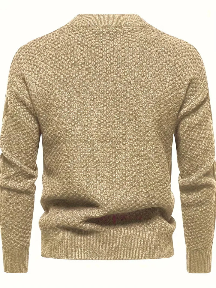 Dik gebreide trui met jacquard patroon
