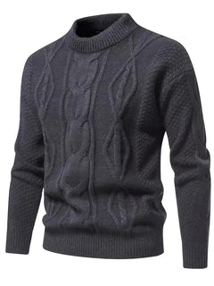 Dik gebreide trui met jacquard patroon