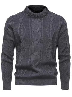 Dik gebreide trui met jacquard patroon